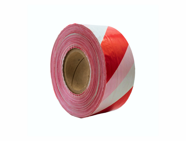 BARRIER TAPE RED WHITE 500m ROLL