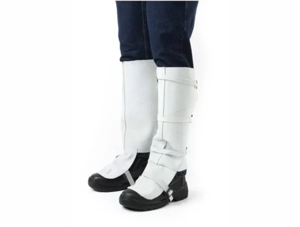 a016 chrome leather knee spats 1